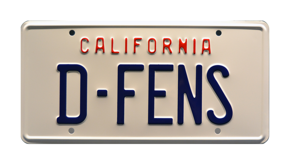 Falling Down D-FENS Metal Stamped License Plate