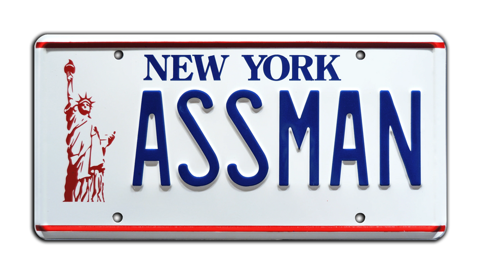 New York ASSMAN License Plate - Seinfeld Kramer's Classic Replica