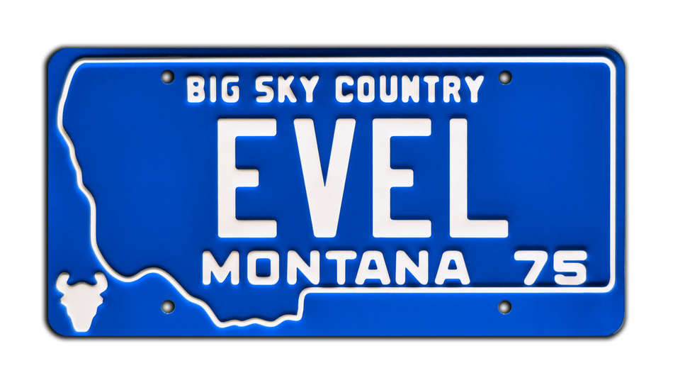Evel Knievel EVEL License Plate
