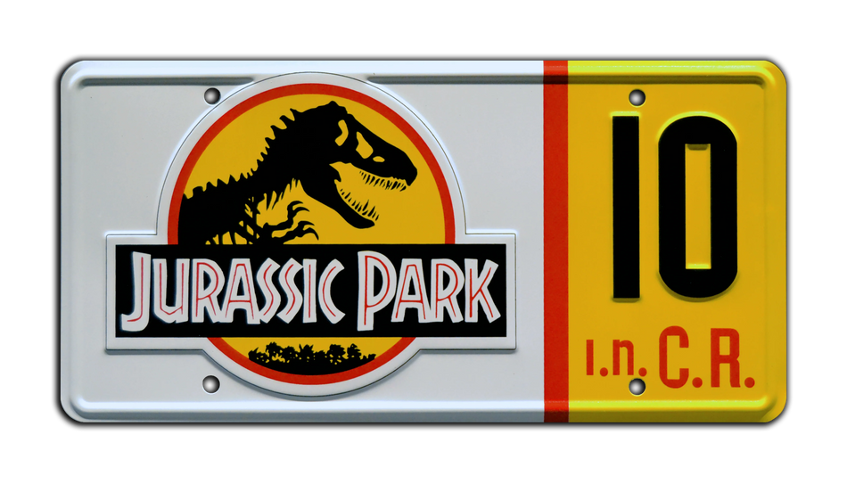 Jurassic Park #10 Replica License Plate - Iconic Jeep from 1993 Movie