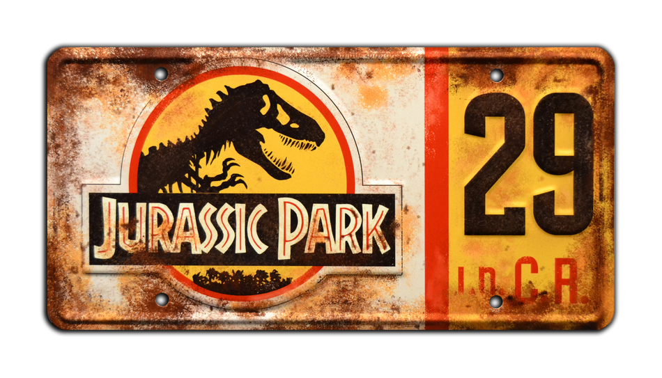 Rusted Jurassic Park #29 License Plate