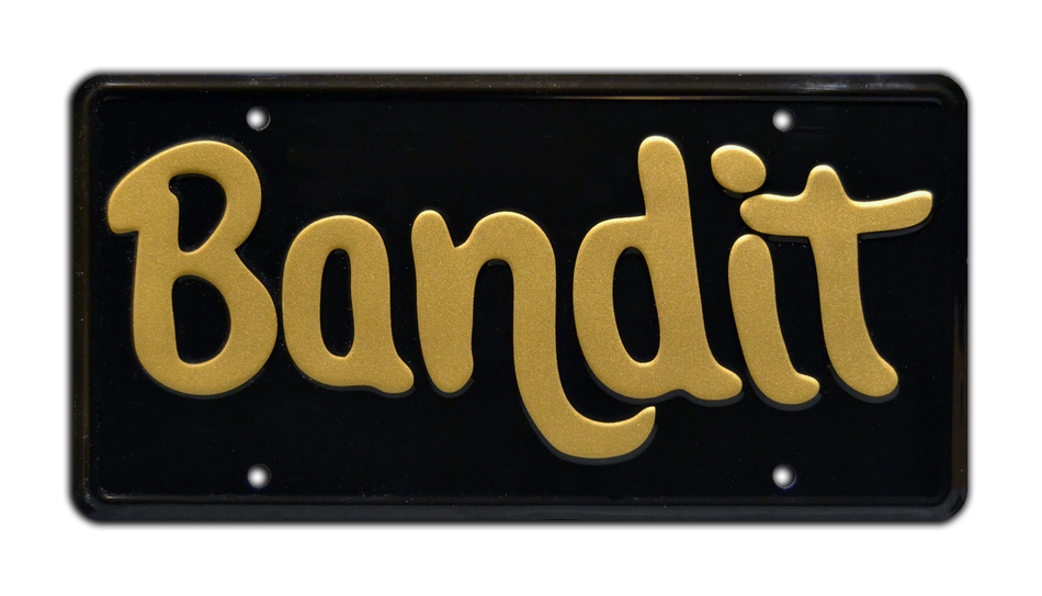 Bandit License Plate - Classic Black & Gold Reproduction