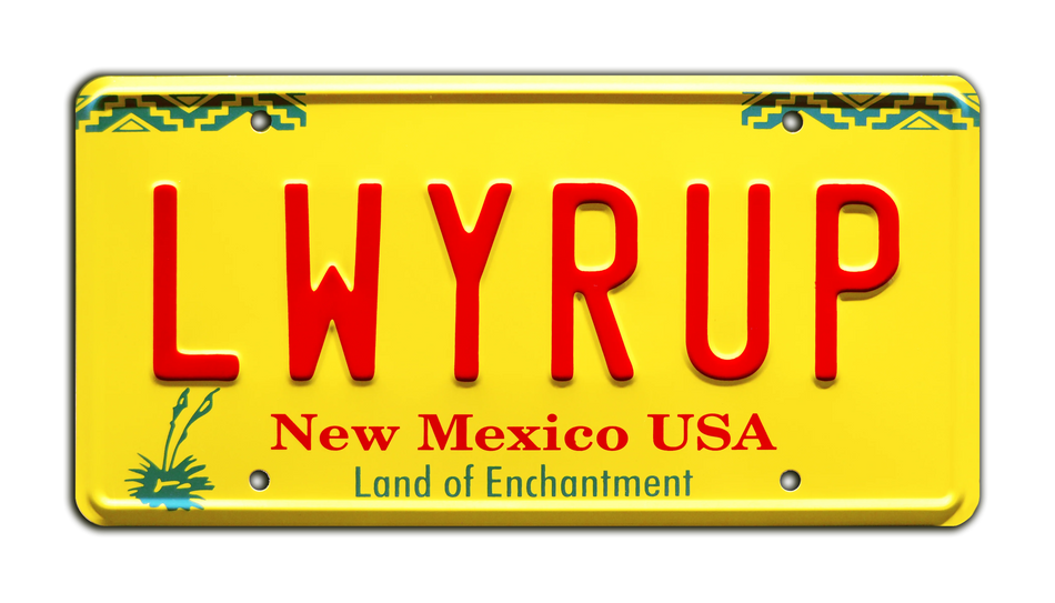 Breaking Bad LWYRUP License Plate