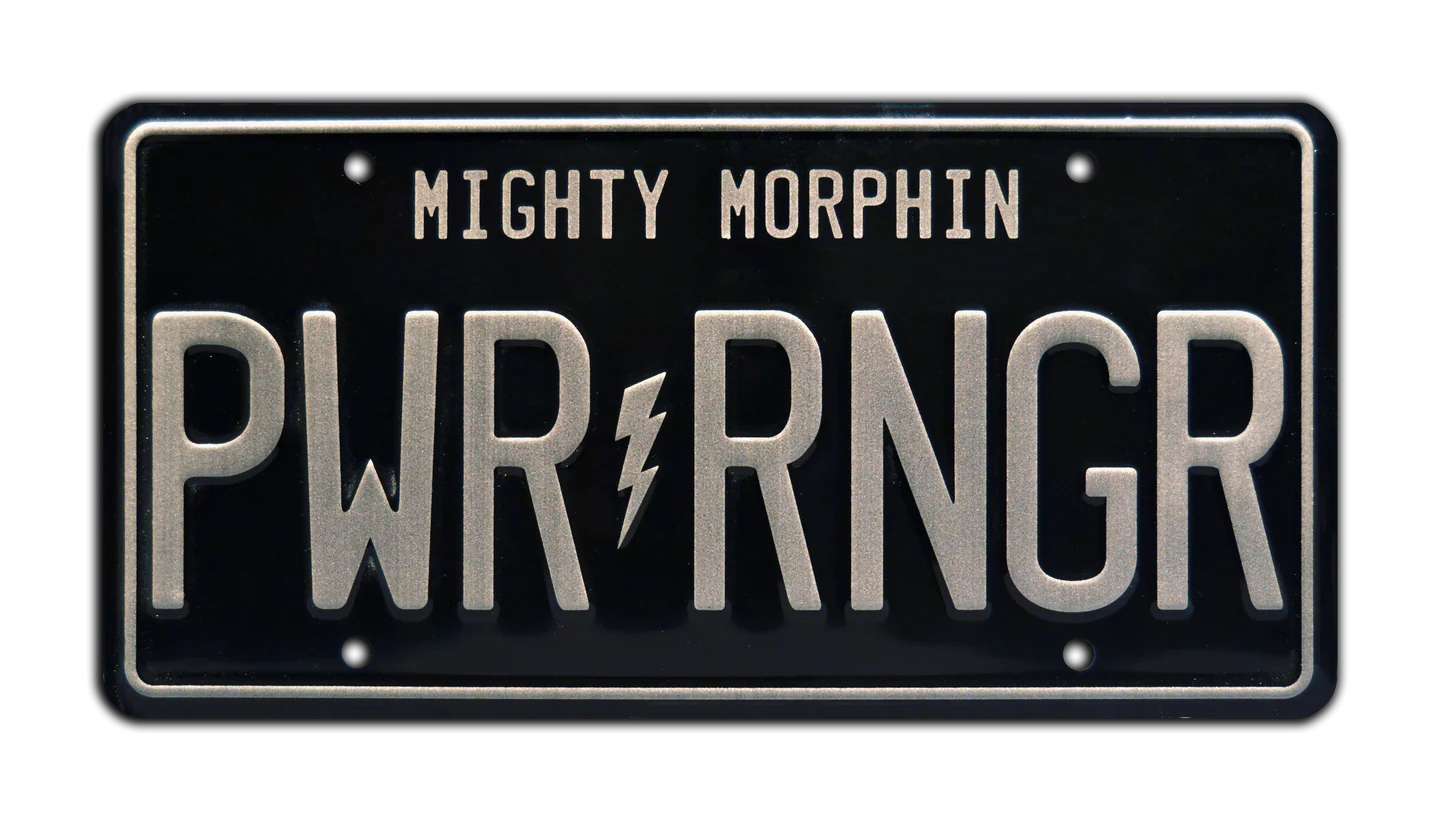 Get the Mighty Morphin’ PWR RNGR License Plate - Power Rangers Fan Must ...